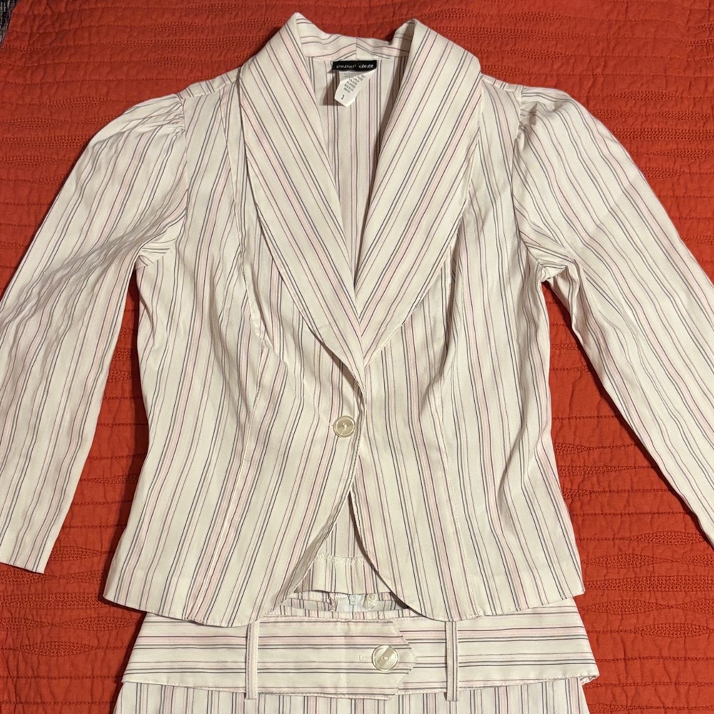 Paper Doll Pink and White Striped Blazer